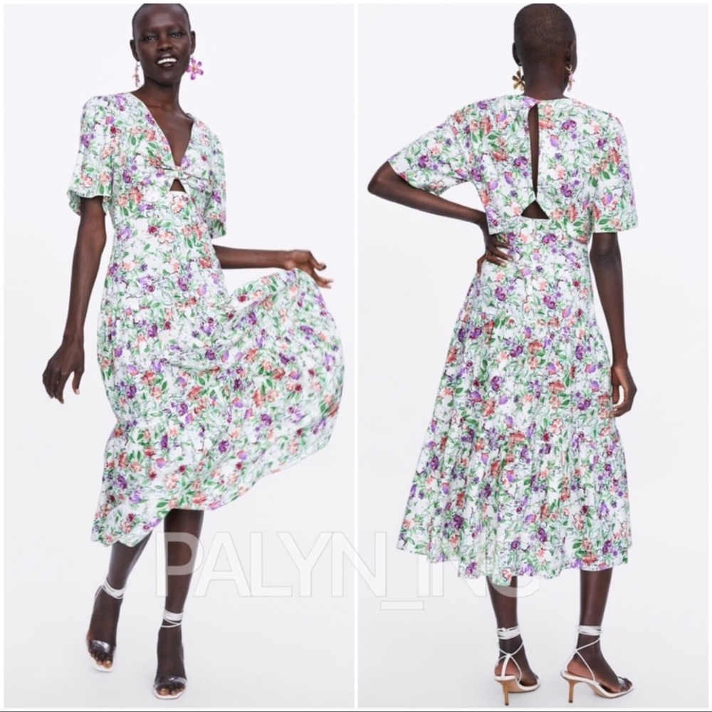 Zara floral print dress